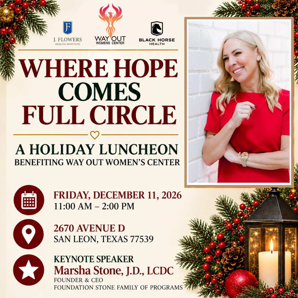 Dec 11 Lunch with Marsha Stone, J.D., LCDC benefiting The Way Out Womens Center in San Leon Texas